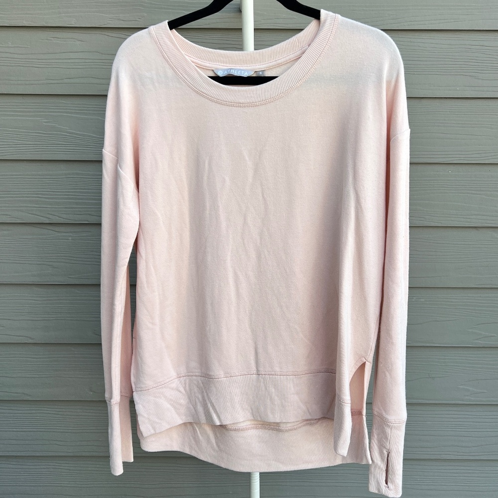Athleta Blush Pink Long Sleeve Crewneck Pullover | Women’s Small